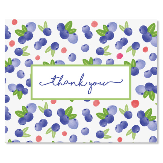Boxed Folded Note Card Set, Blueberry Fields