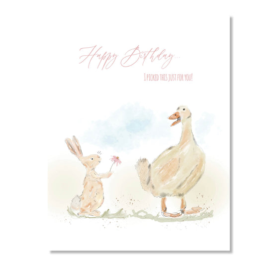 Greeting Card, Bunny and Goose
