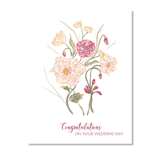 Greeting Card, Muted Flowers Wedding