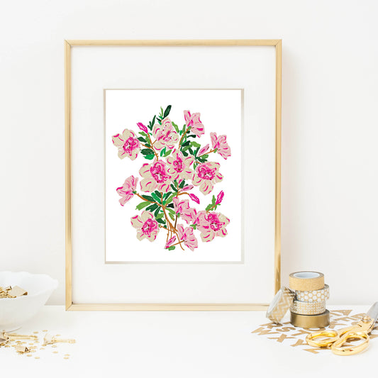 Art Print, Pink Azaleas