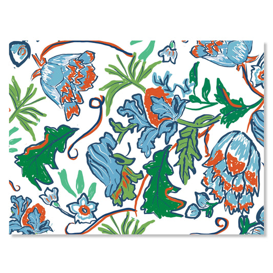 Boxed Folded Note Card Set, Tropical Vines